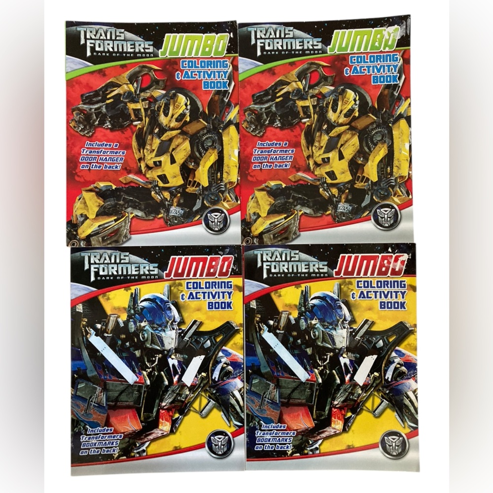 Lot - 4 Transformers Jumbo Coloring Activity Books Dark of the Moon Unused 2011